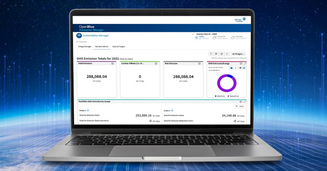 디지털 대시보드 하나로 탄소 발자국 평가, 목표 설정 그리고 배출량 관리 및 추적을 지원하는 존슨콘트롤즈 ‘오픈블루 넷 제로 어드바이저(OpenBlue Net Zero Advisor)’