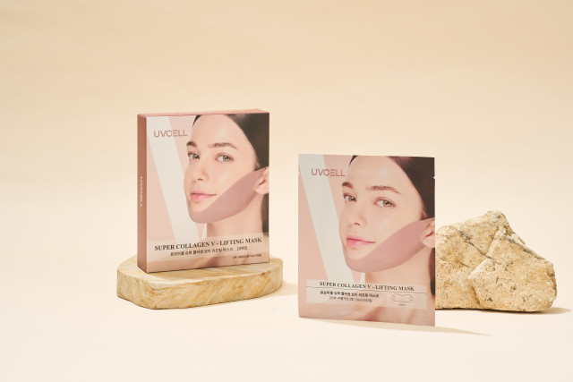 셀바이오휴먼텍이 국내 최초 수용성 하이드로겔을 적용시켜 피부 영양 흡수력을 높인 리프팅 마스크 ‘유브이셀 슈퍼콜라겐 리프팅 마스크’를 출시했다