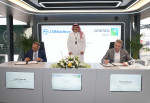 Signing of the shareholders&amp;#039; agreement between LTIMindtree and Aramco Digital. Left to righ